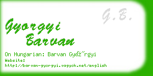 gyorgyi barvan business card